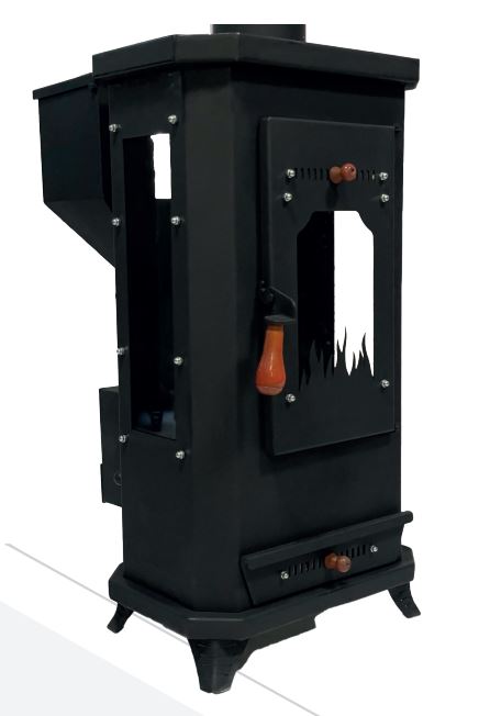 Ş002 ŞÖMİNE TİPİ ÜÇ CAMLI PELET SOBA